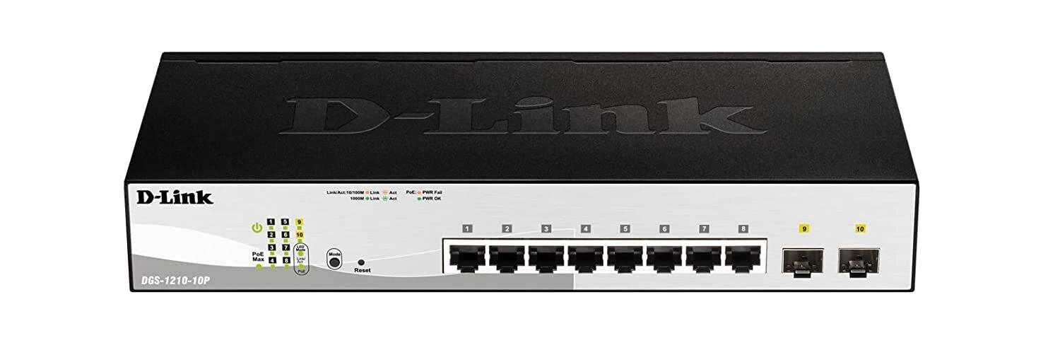 D-Link DGS-1210-10P 8 Port PoE with 2 Combo SFP ports
