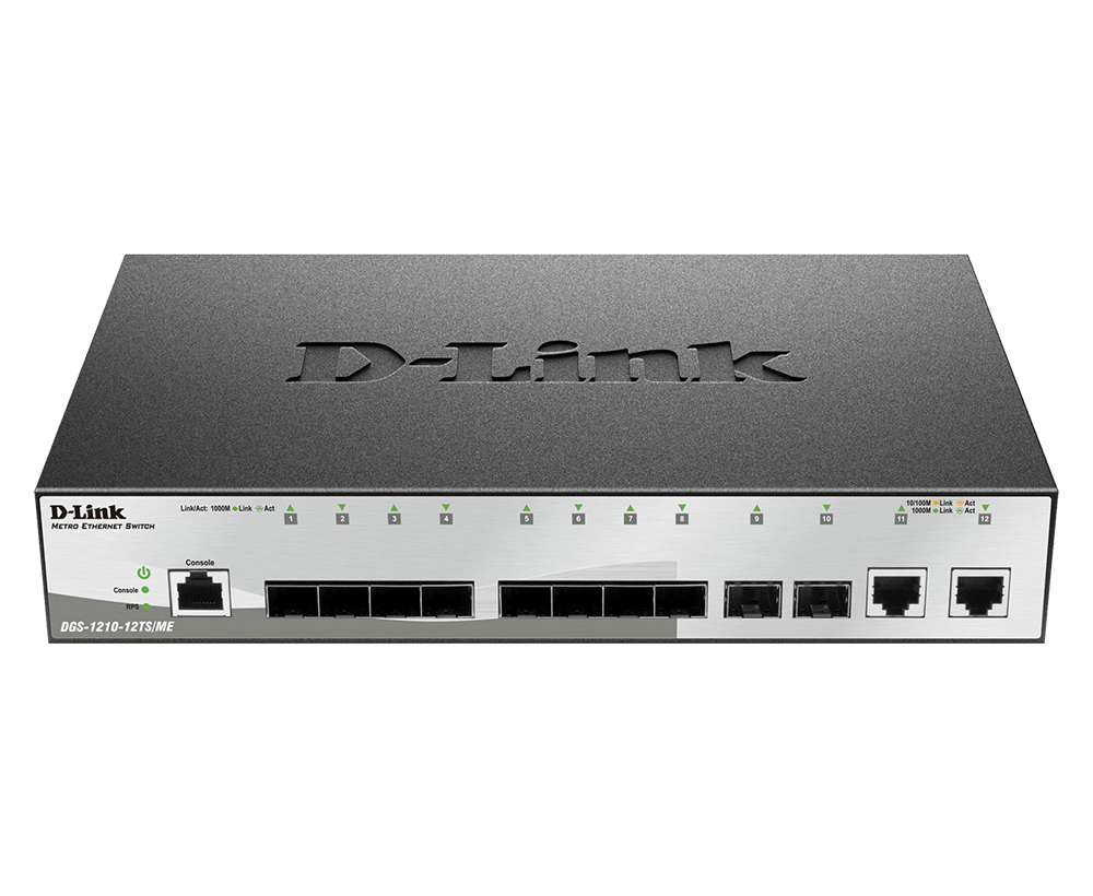 D-Link DGS-1210-12TS/ME 12-Port Gigabit Fiber Metro Ethernet Switch