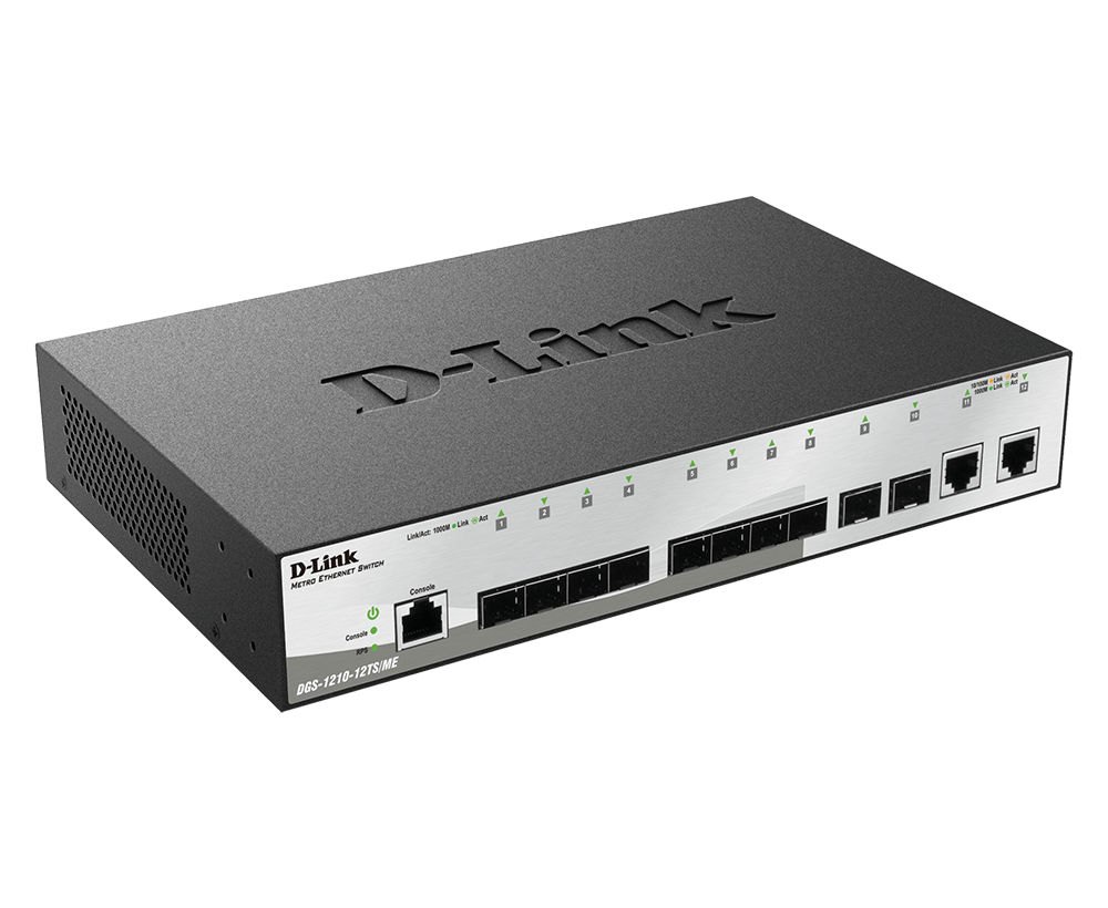 D-Link DGS-1210-12TS/ME 12-Port Gigabit Fiber Metro Ethernet Switch