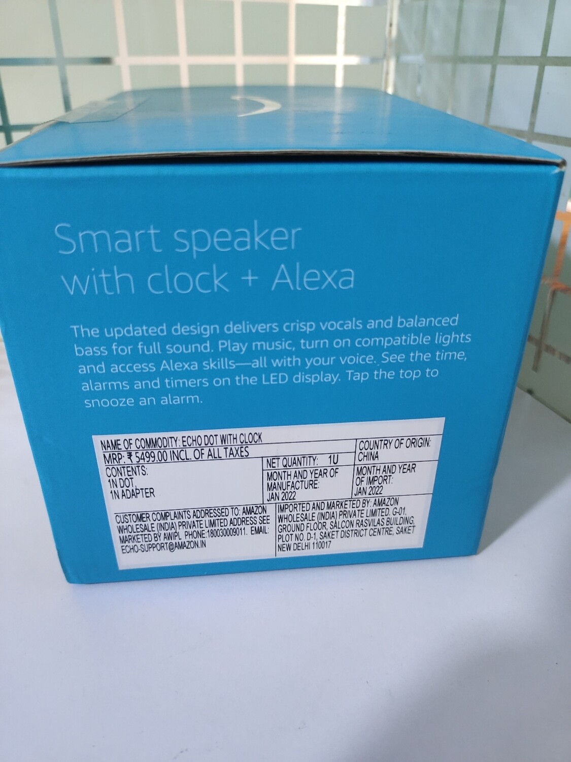 Amazon Echo Dot 4th Gen, With Clock, Alexa Smart Speaker, White Amazon Echo Dot 4th Gen, With Clock, Alexa Smart Speaker, White