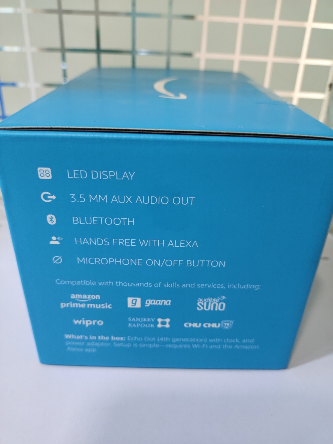 Amazon Echo Dot 4th Gen With Clock, Alexa Smart Speaker, Blue Amazon Echo Dot 4th Gen With Clock, Alexa Smart Speaker, Blue