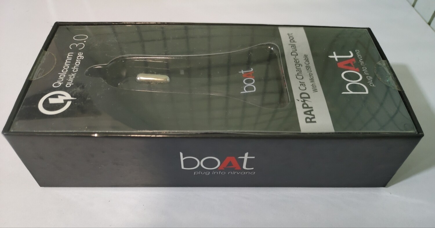boAt Dual Port Rapid Car Charger + Micro USB Cable boAt Dual Port Rapid Car Charger + Micro USB Cable