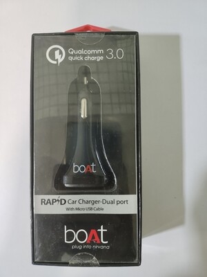 boAt Dual Port Rapid Car Charger + Micro USB Cable