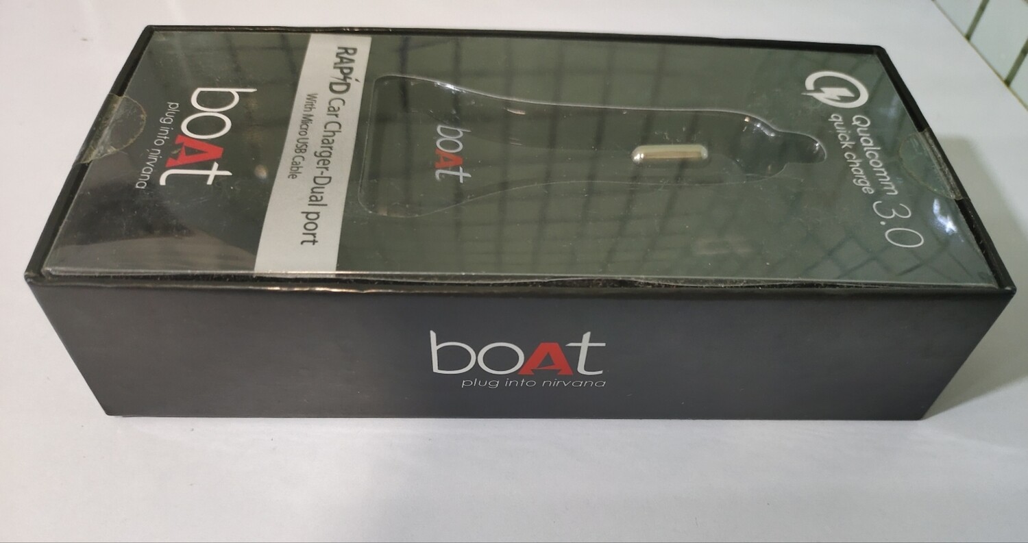 boAt Dual Port Rapid Car Charger + Micro USB Cable boAt Dual Port Rapid Car Charger + Micro USB Cable