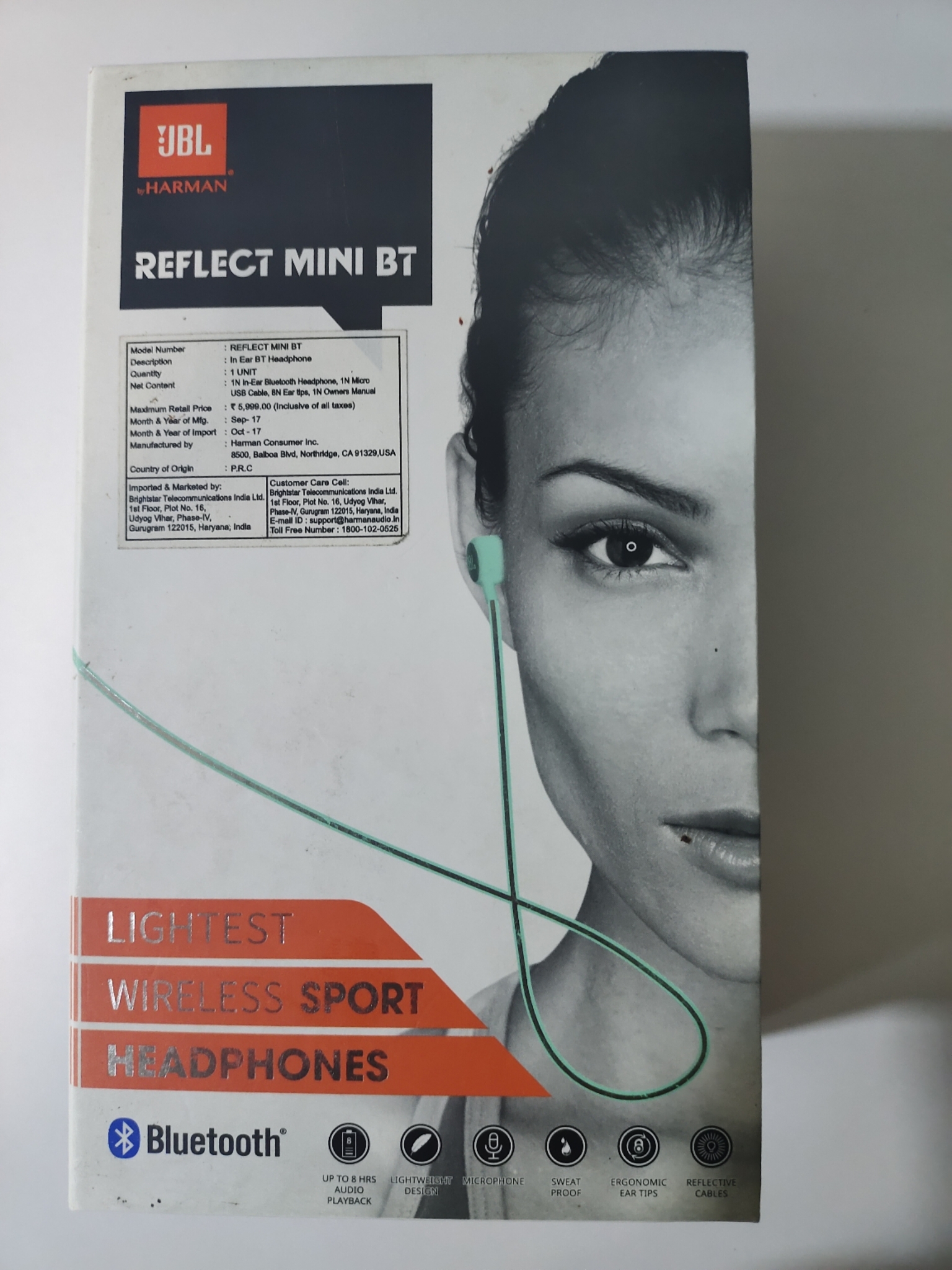 Uafhængighed log reaktion JBL-Reflect Mini BT In-Ear Wireless Sport Headphones, Teal - Rs.4000