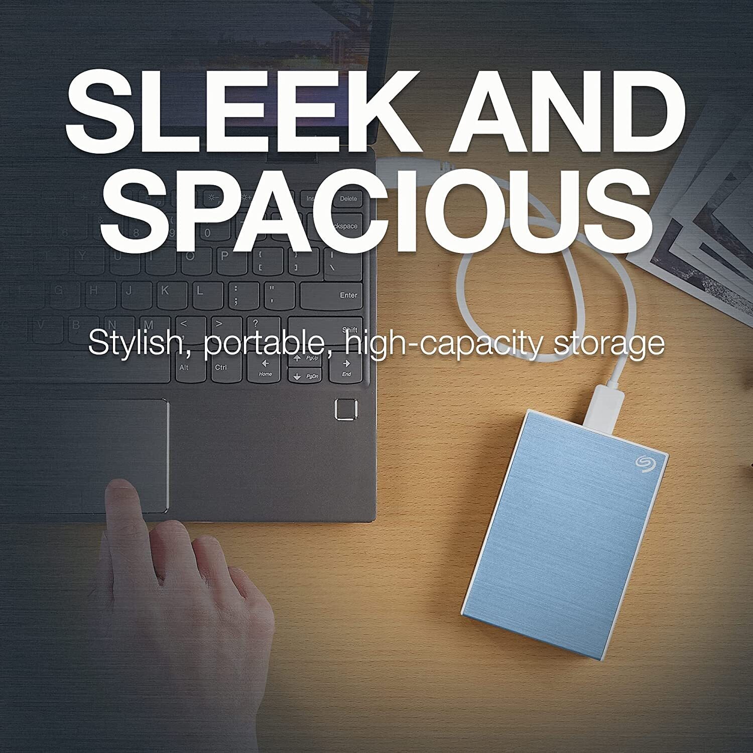 Seagate One Touch 4TB External HDD with Password Protection – Light Blue