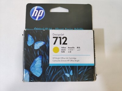 HP DesignJet 712 Yellow Ink Cartridge, 29ml (3ED69A)
