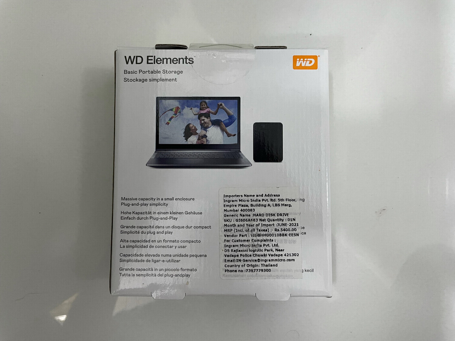 WD 1TB Elements Portable Hard Disk Drive