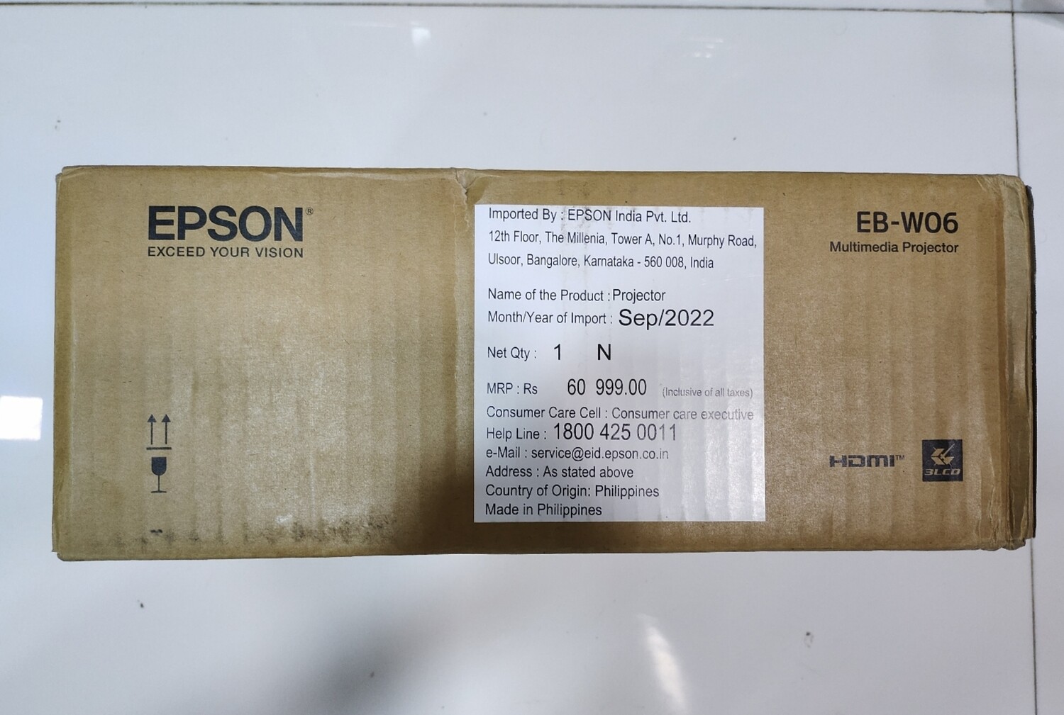 Epson EB-W06 WXGA 3LCD Projector Epson EB-W06 WXGA 3LCD Projector