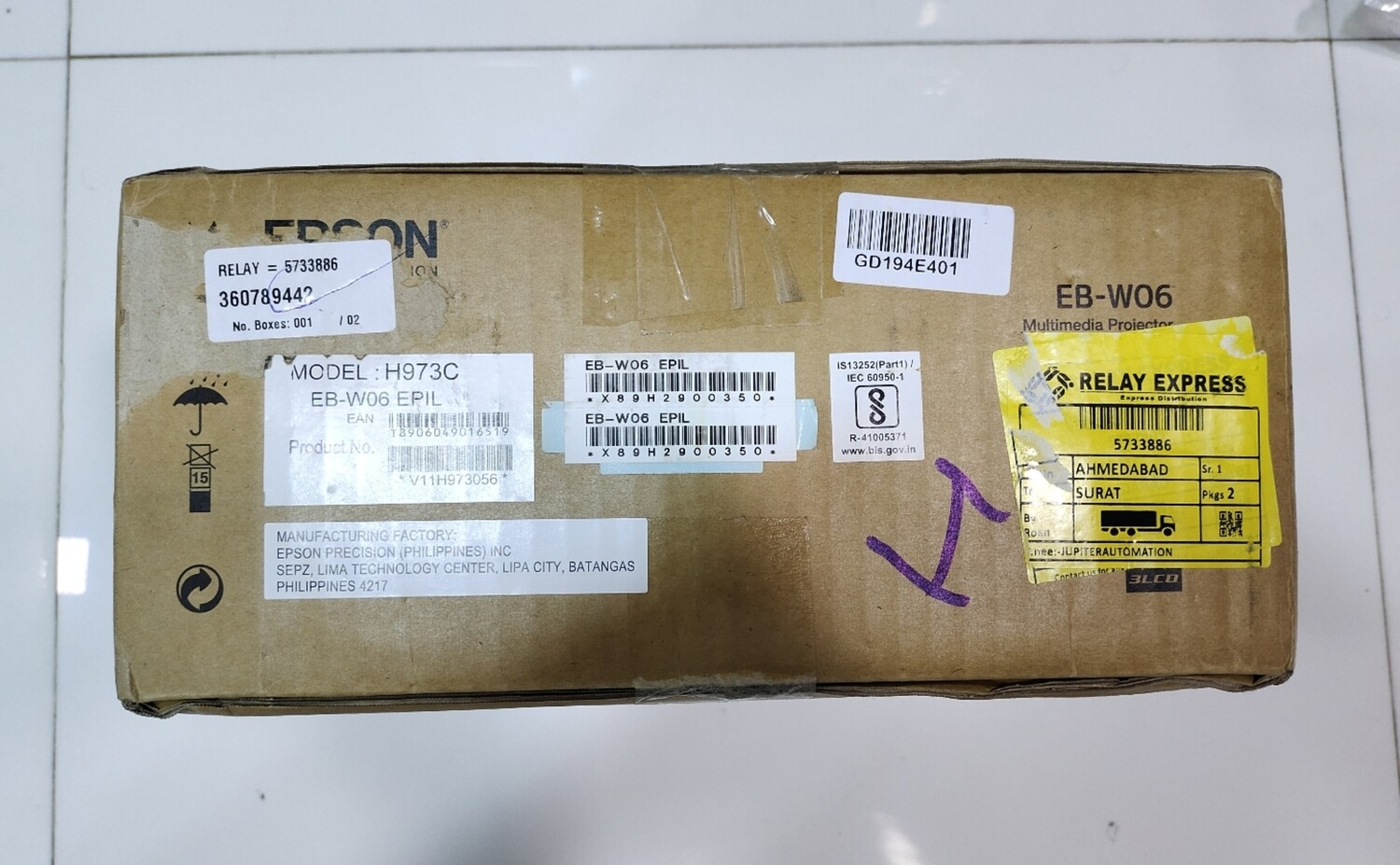 Epson EB-W06 WXGA 3LCD Projector Epson EB-W06 WXGA 3LCD Projector