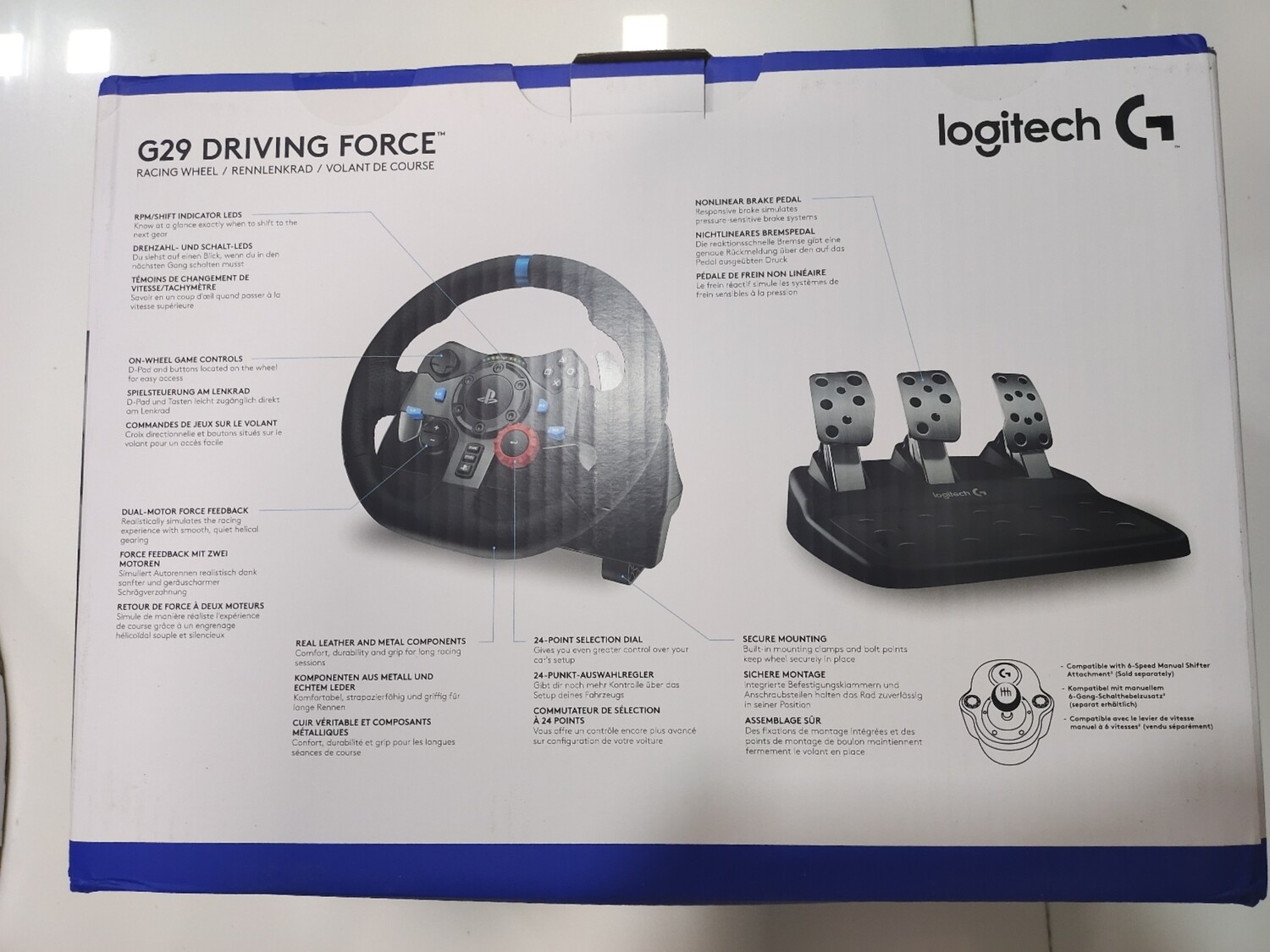 Logitech G29 Driving Force Racing Wheel and Floor Pedals, Real Force,