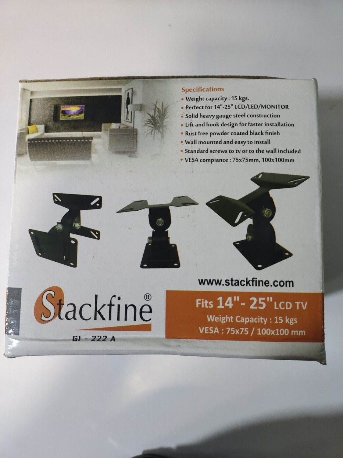 Stackfine 14 to 25 Wall Mount for LCD, LED, TV, 222A, Mov
