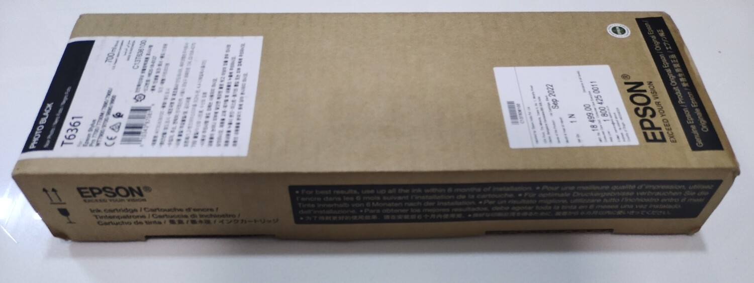 Epson T6361 Ink Cartridge, Photo Black, 700ml Epson T6361 Ink Cartridge, Photo Black, 700ml