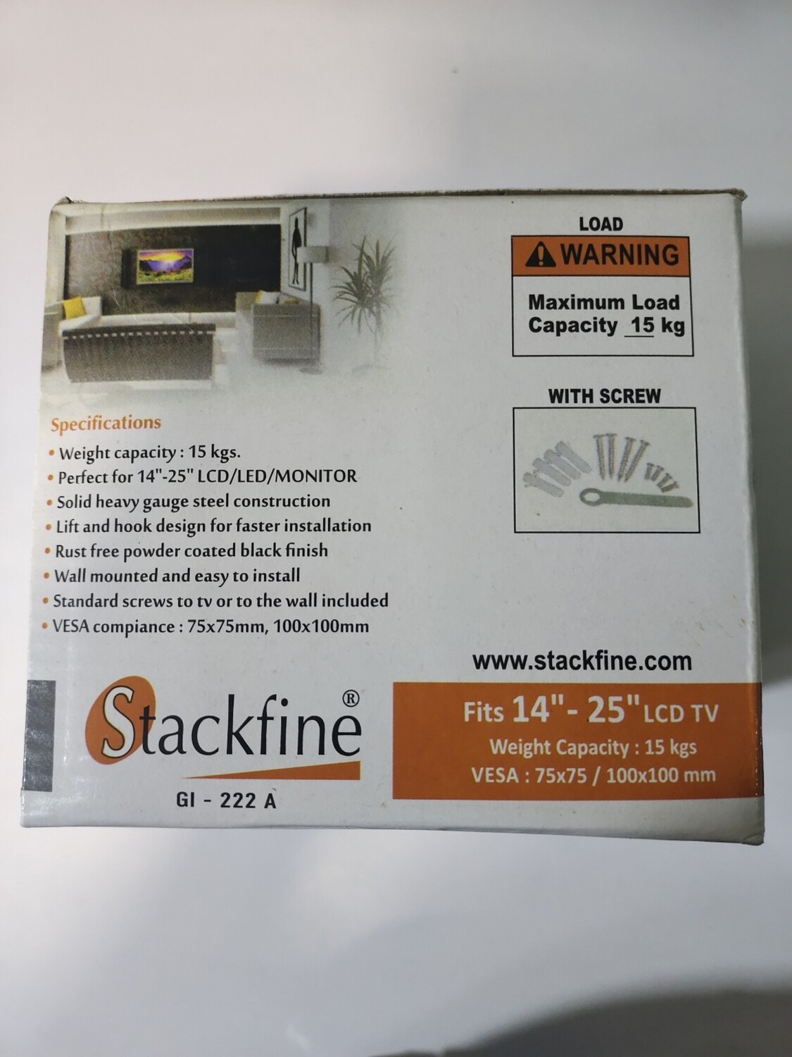 Stackfine 14 to 25 Wall Mount for LCD, LED, TV, 222A, Mov