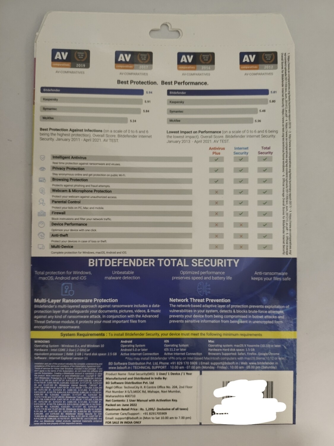 New, 1 User, 1 Year, BitDefender Total Security (200MB VPN) New, 1 User, 1 Year, BitDefender Total Security (200MB VPN)