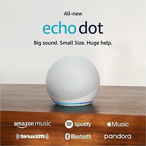 Amazon Echo Dot 5th Gen, Alexa Smart Speaker, White Amazon Echo Dot 5th Gen, Alexa Smart Speaker, White