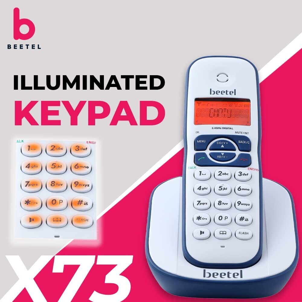 Beetel X73 Cordless Landline Phone White