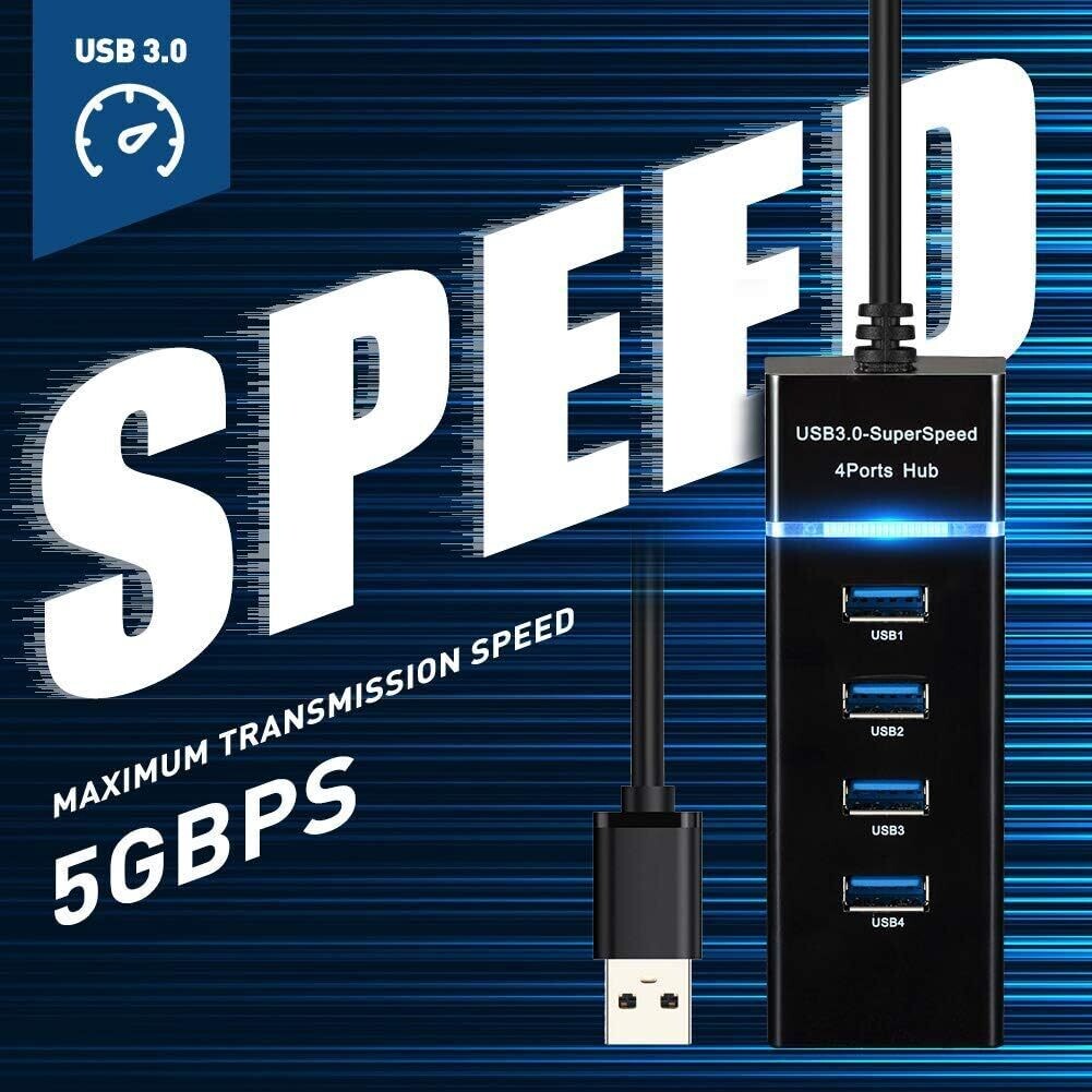 4-Port USB Hub with USB 3.0 Super Speed