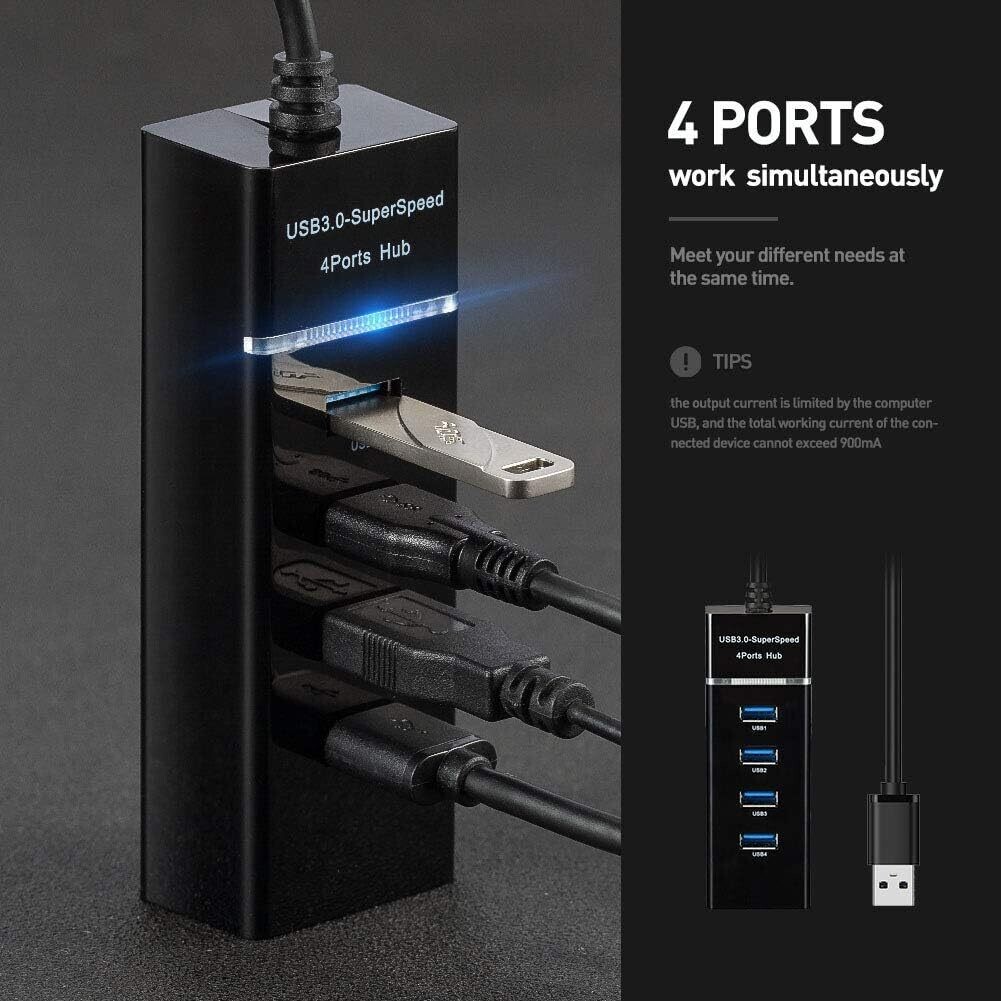 4-Port USB Hub with USB 3.0 Super Speed