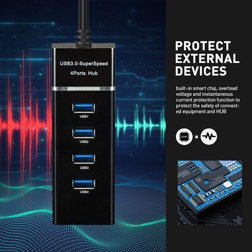4-Port USB Hub with USB 3.0 Super Speed