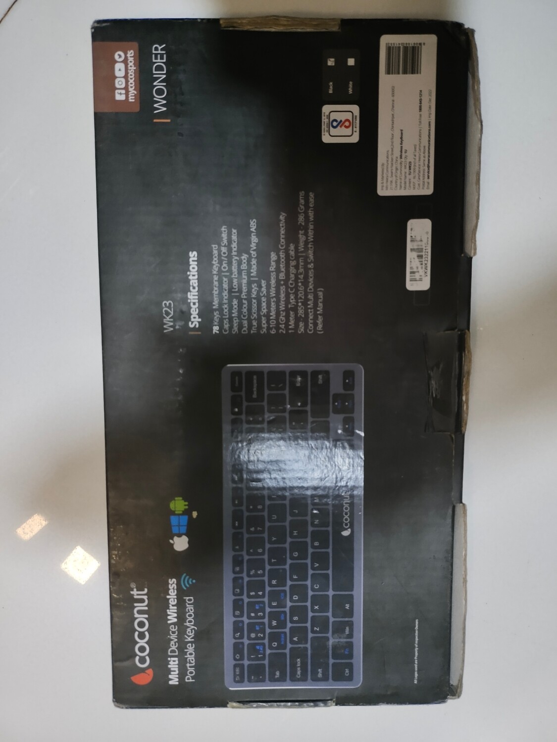 Coconut WK23 Wonder Multi Device Wireless Keyboard