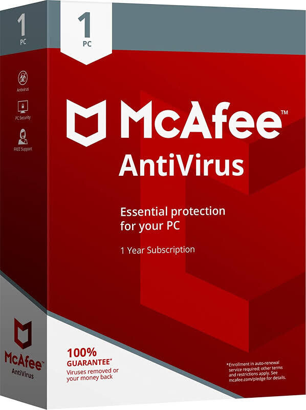 New, 1 User, 1 Year, McAfee Antivirus New, 1 User, 1 Year, McAfee Antivirus