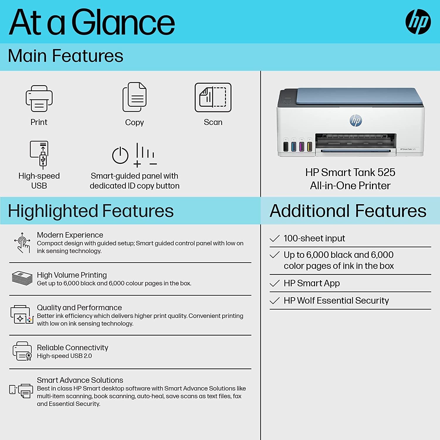 HP 525 Multifunction Ink Tank Printer