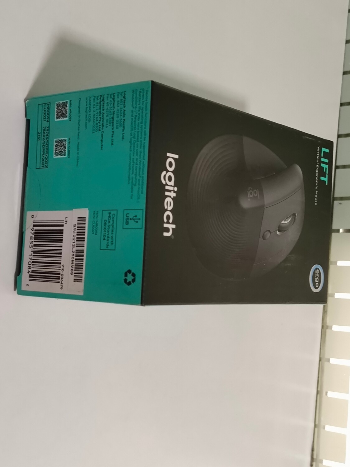 Logitech Lift Vertical Ergonomic Wireless Mouse, Black