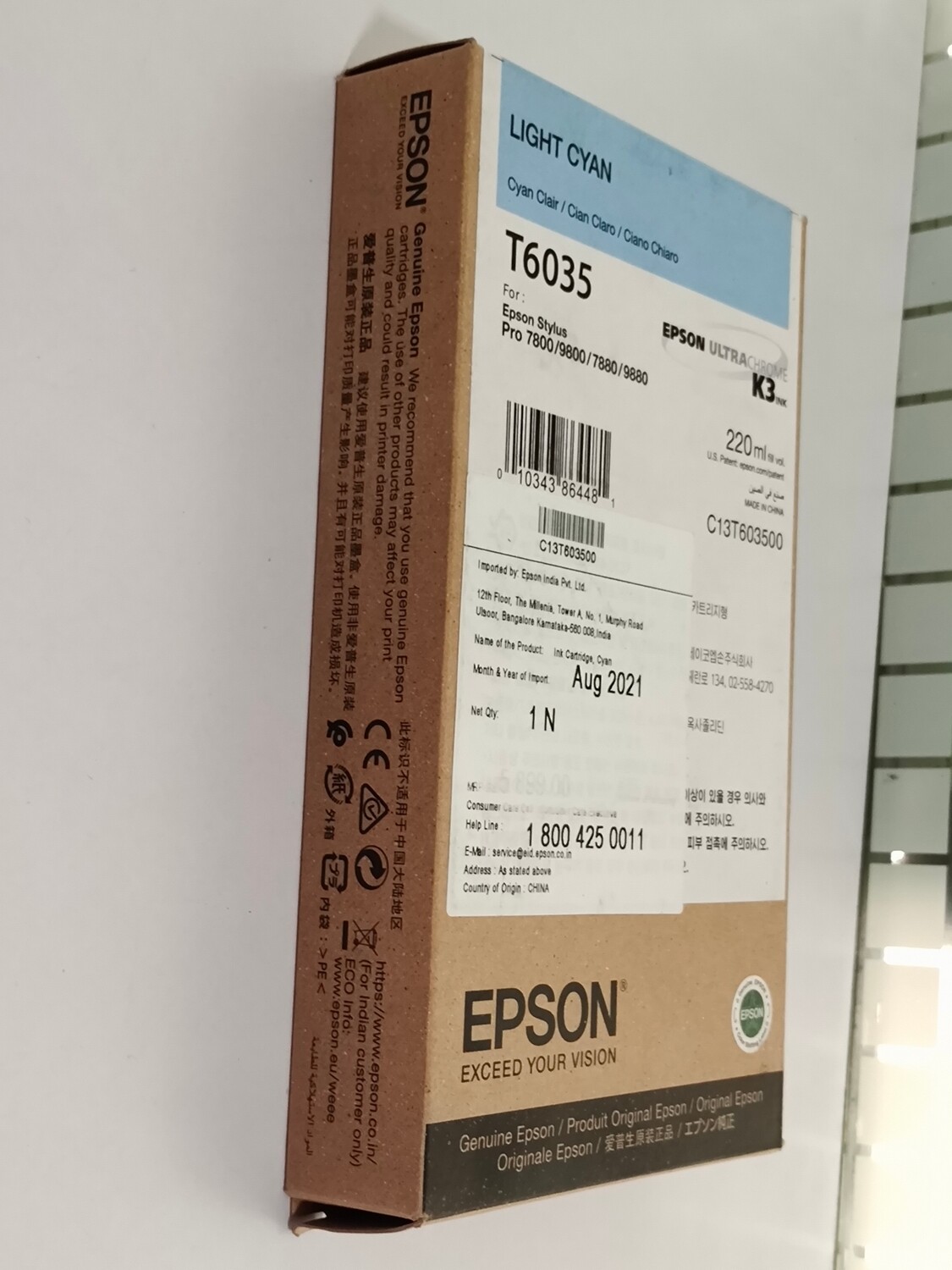 Epson T6035 Ink Cartridge, Light Cyan
