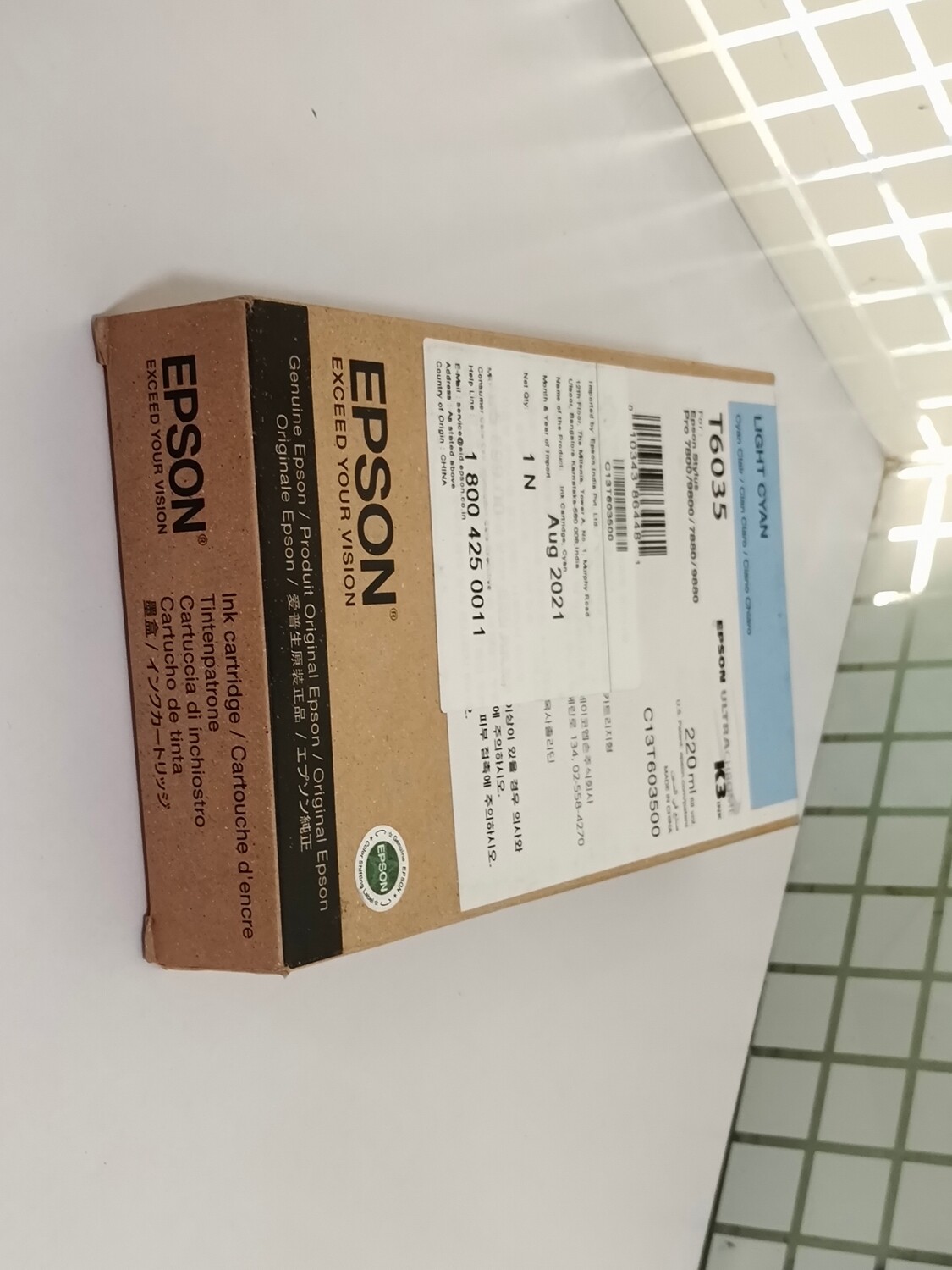 Epson T6035 Ink Cartridge, Light Cyan