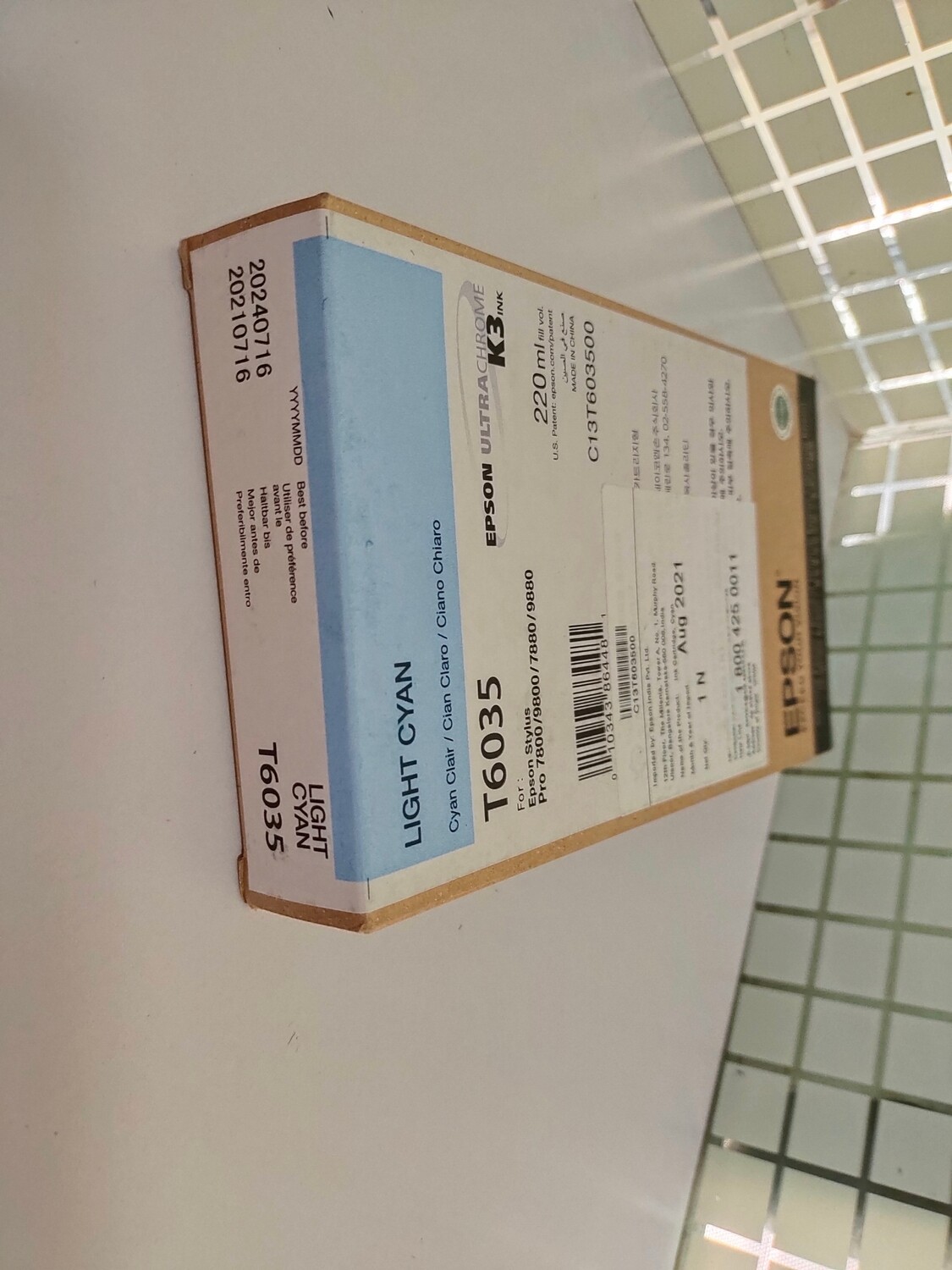 Epson T6035 Ink Cartridge, Light Cyan