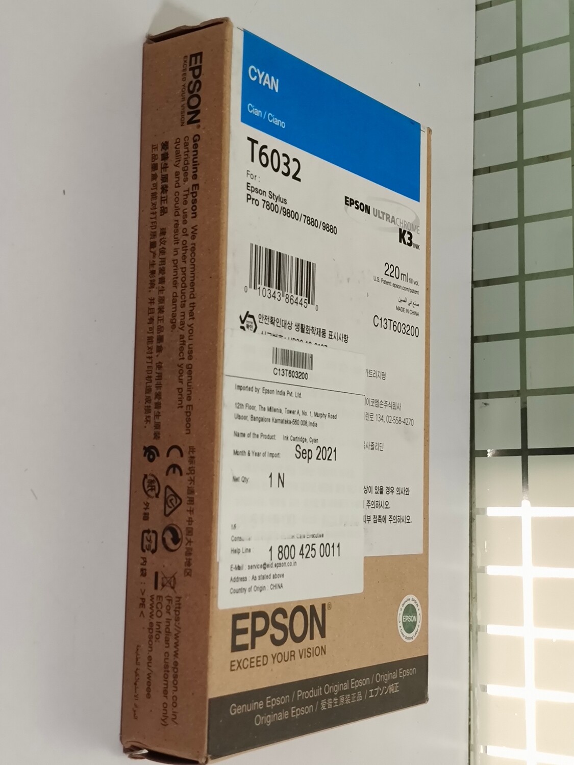 Epson T6032 Ink Cartridge, Cyan Epson T6032 Ink Cartridge, Cyan