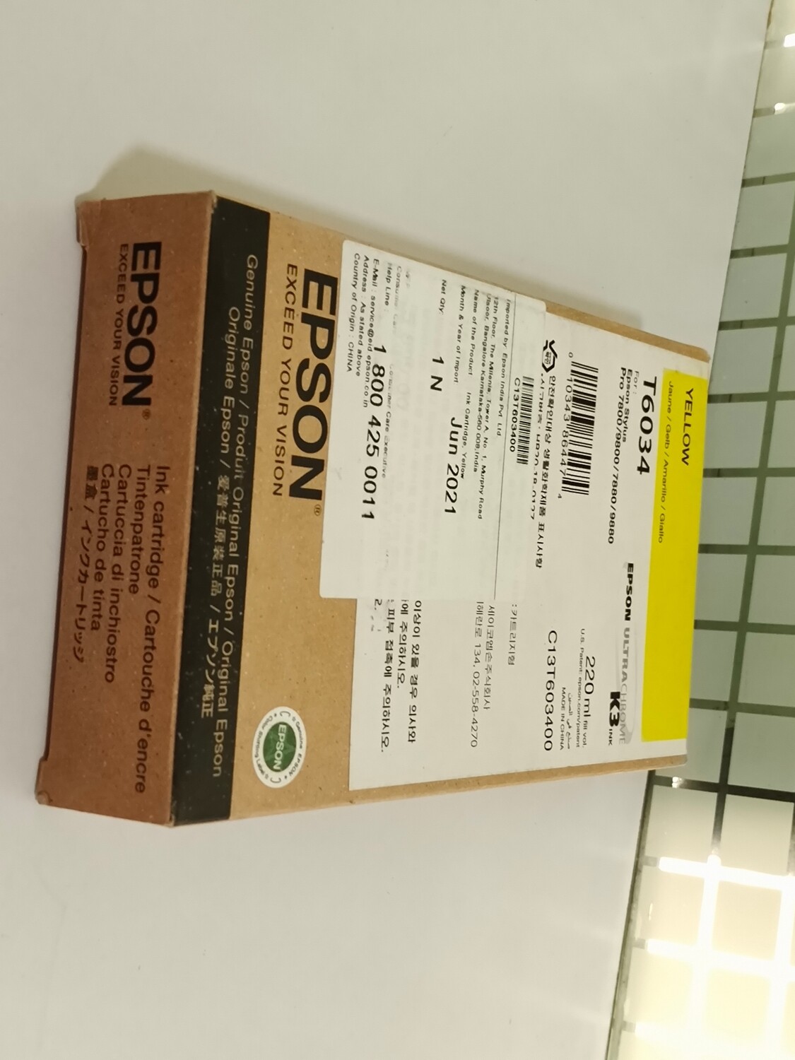 Epson T6034 Ink Cartridge, Yellow Epson T6034 Ink Cartridge, Yellow