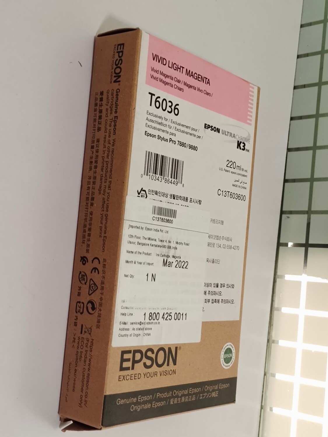 Epson T6036 Ink Cartridge, Vivid Light Magenta