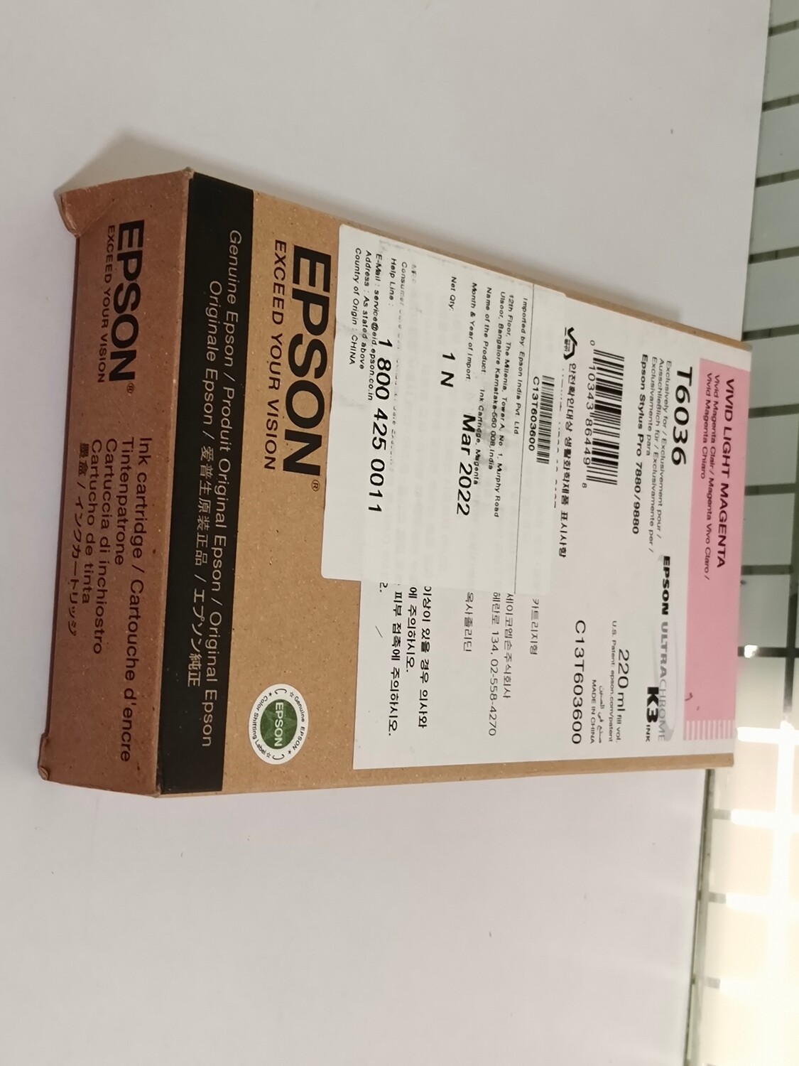 Epson T6036 Ink Cartridge, Vivid Light Magenta