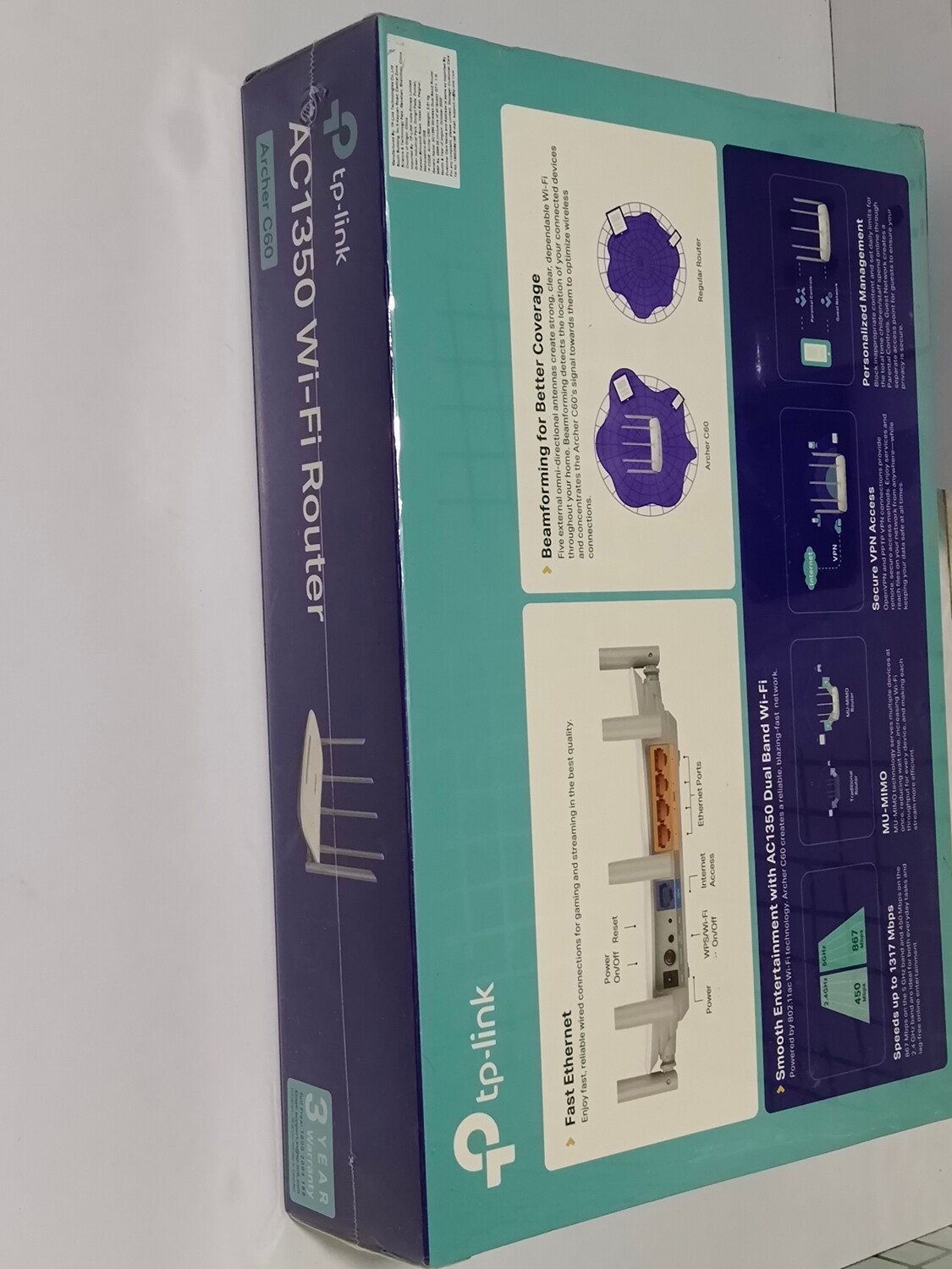 TP-Link Archer C60 AC1350 Wireless Dual Band Router TP-Link Archer C60 AC1350 Wireless Dual Band Router