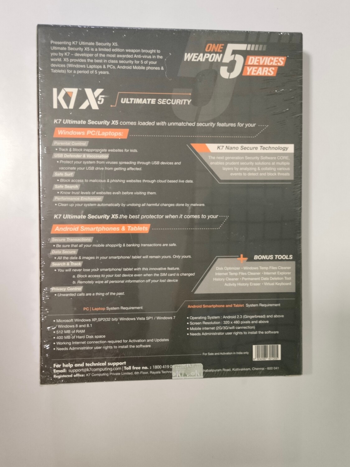 New, 5 User, 5 Year, K7 Ultimate Security New, 5 User, 5 Year, K7 Ultimate Security
