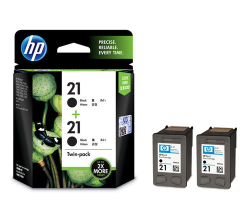 HP 21A Ink Cartridge, Black, Twin Pack