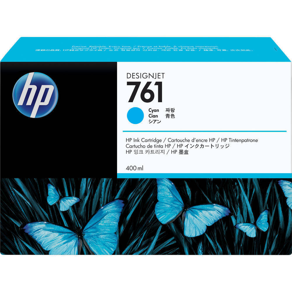 HP DesignJet 761 Ink Cartridge, Cyan 400ml, (CM994A)
