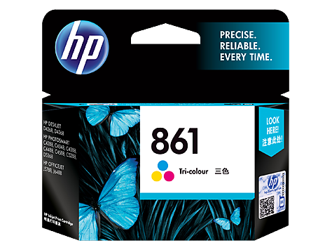 HP 861 Ink Cartridge, Tri Color
