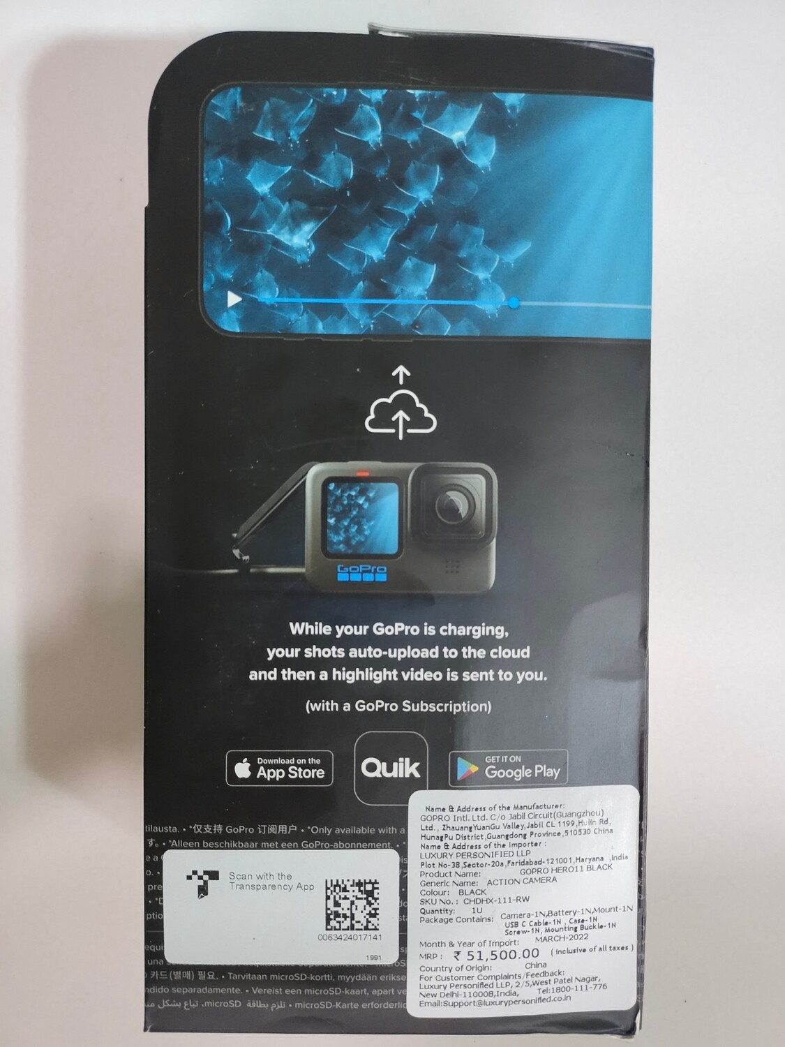 GoPro Hero 11 Waterproof Action Camera, Black