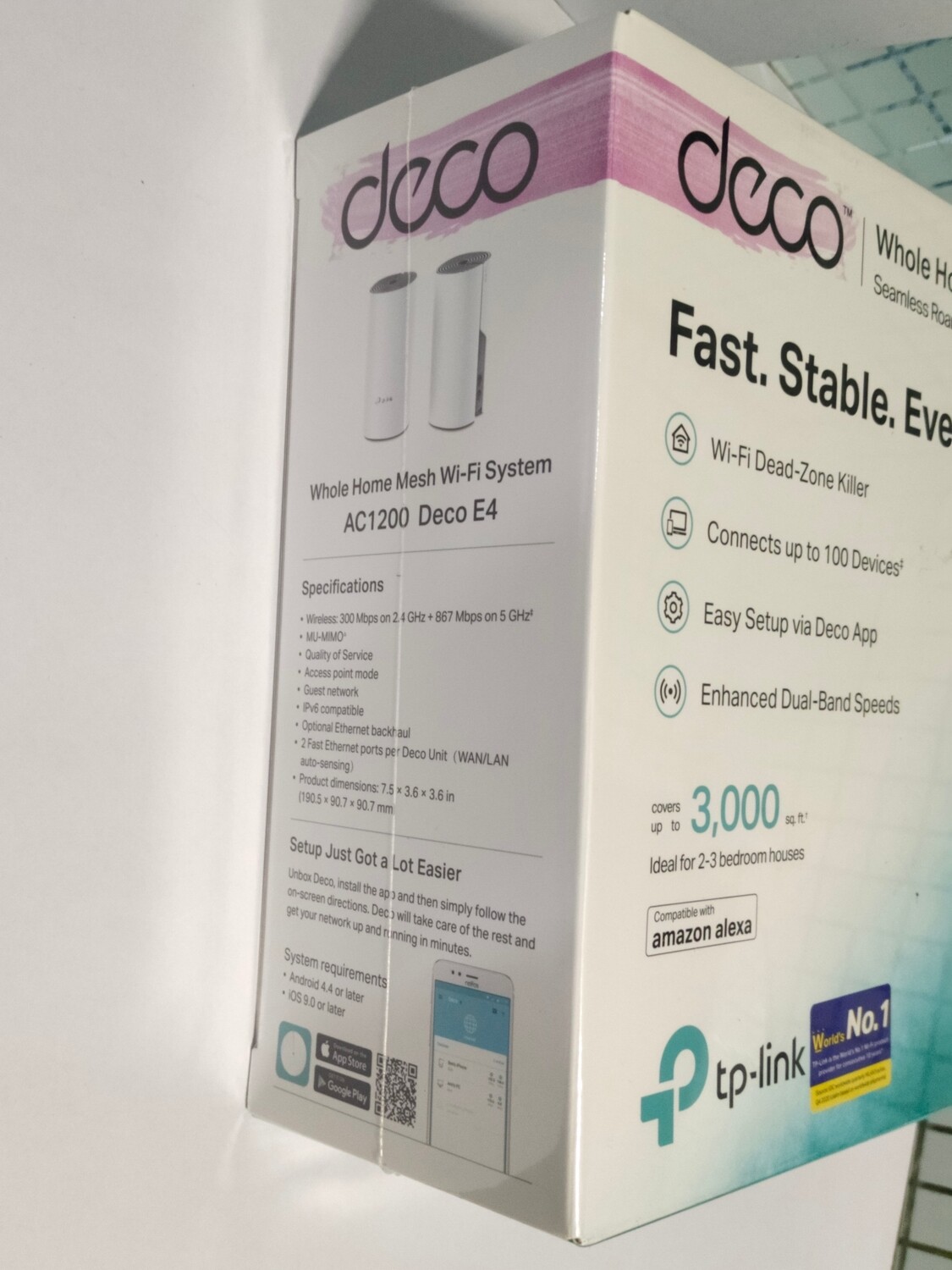 TP Link E4 AC1200 Whole Home Mesh Wi-Fi System (pack of 2) TP Link E4 AC1200 Whole Home Mesh Wi-Fi System (pack of 2)