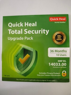 Renewal, 10 User, 3 Year, Quick Heal Total Security