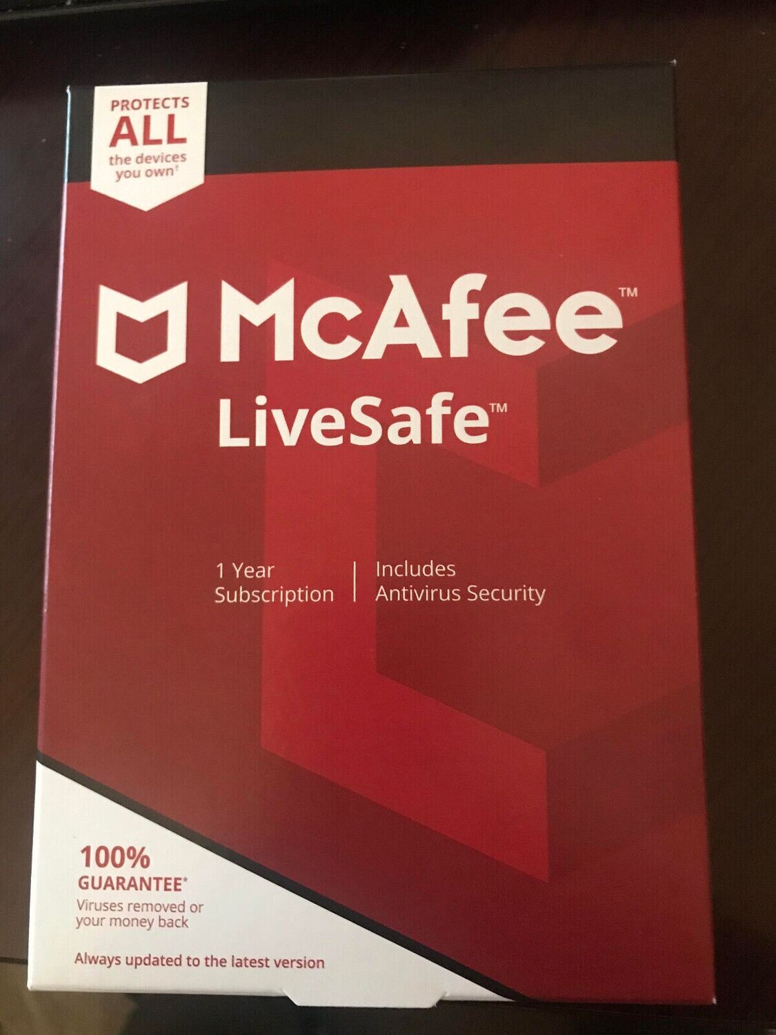 1 Devices, 1 Year, McAfee LiveSafe