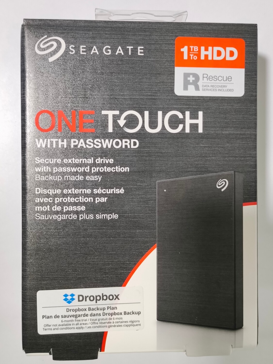 Seagate One Touch 1TB External HDD with Password Protection Black