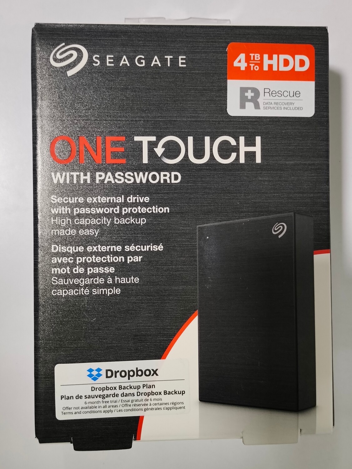 Seagate One Touch 4TB External HDD with Password Protection Black Seagate One Touch 4TB External HDD with Password Protection Black