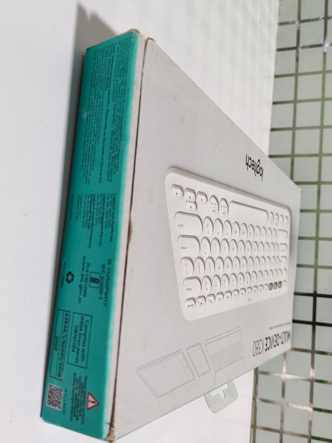 Logitech K380 Multi-Device Bluetooth Keyboard, Off-white