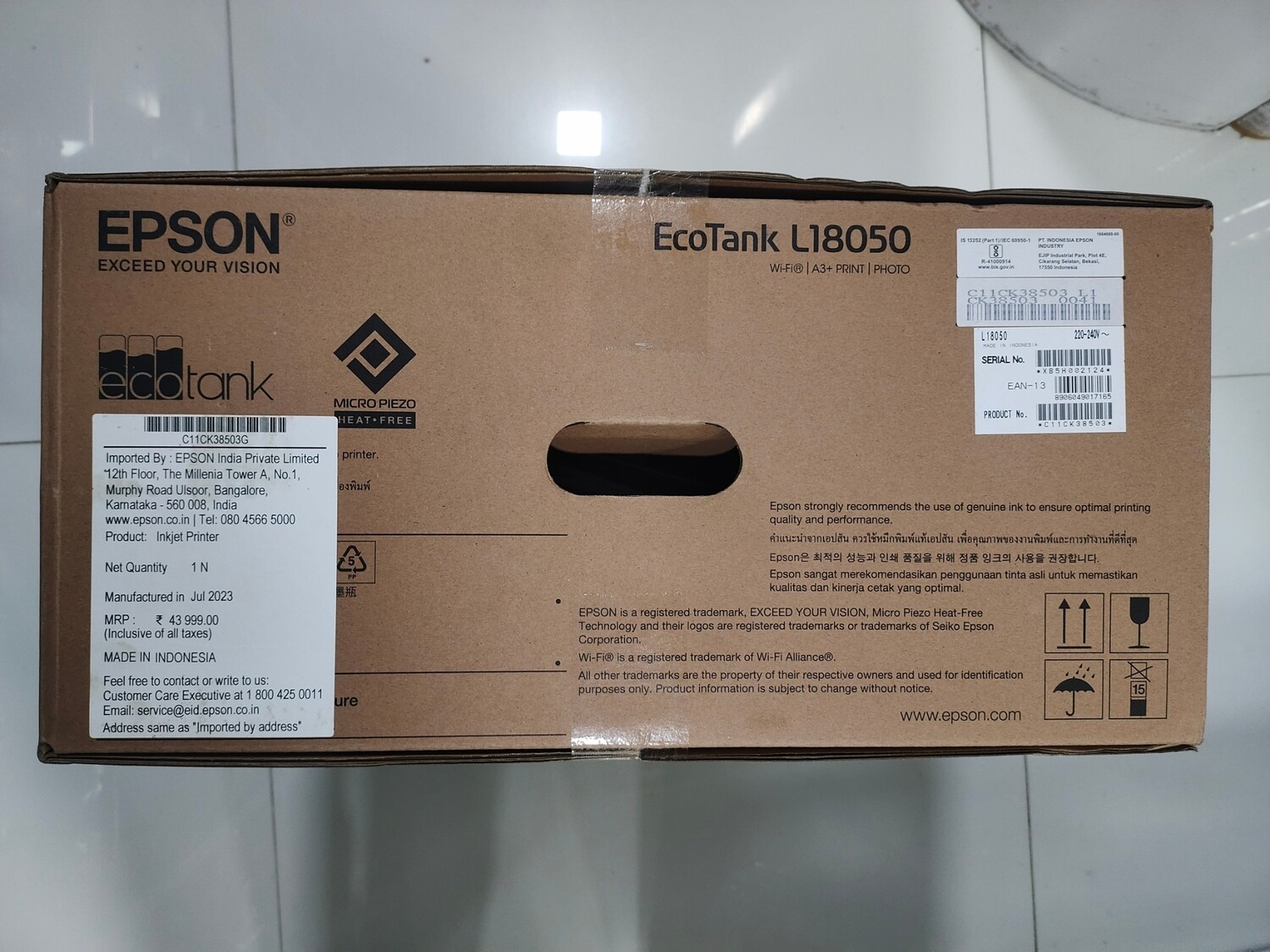 Epson Ecotank L18050 A3+ Single Function Ink Tank Printer