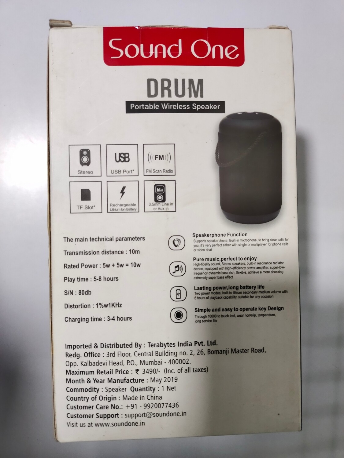 Sound One Bluetooth Speaker-Drum-Black Sound One Bluetooth Speaker-Drum-Black