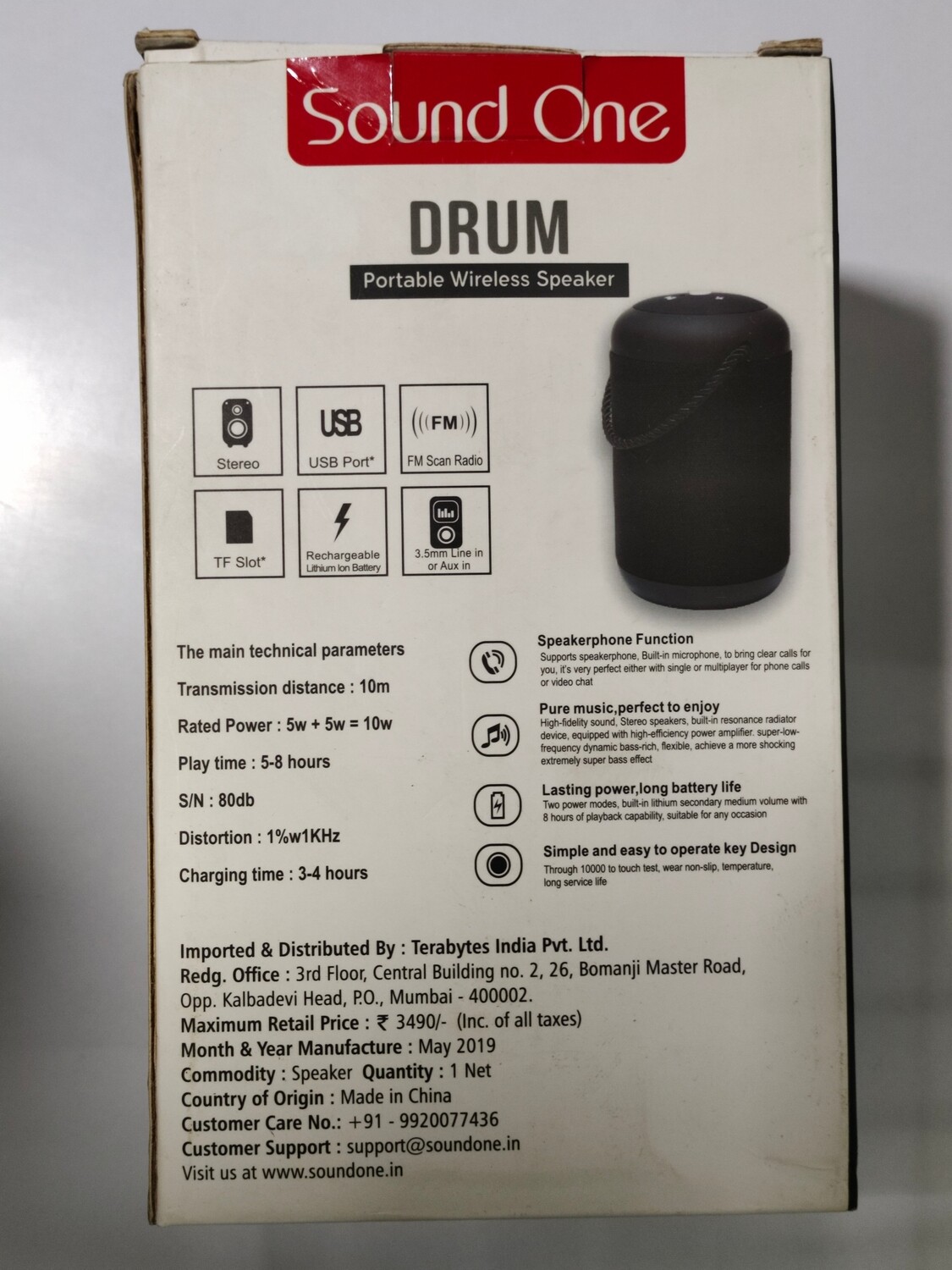 Sound One Bluetooth Speaker-Drum-Blue Sound One Bluetooth Speaker-Drum-Blue